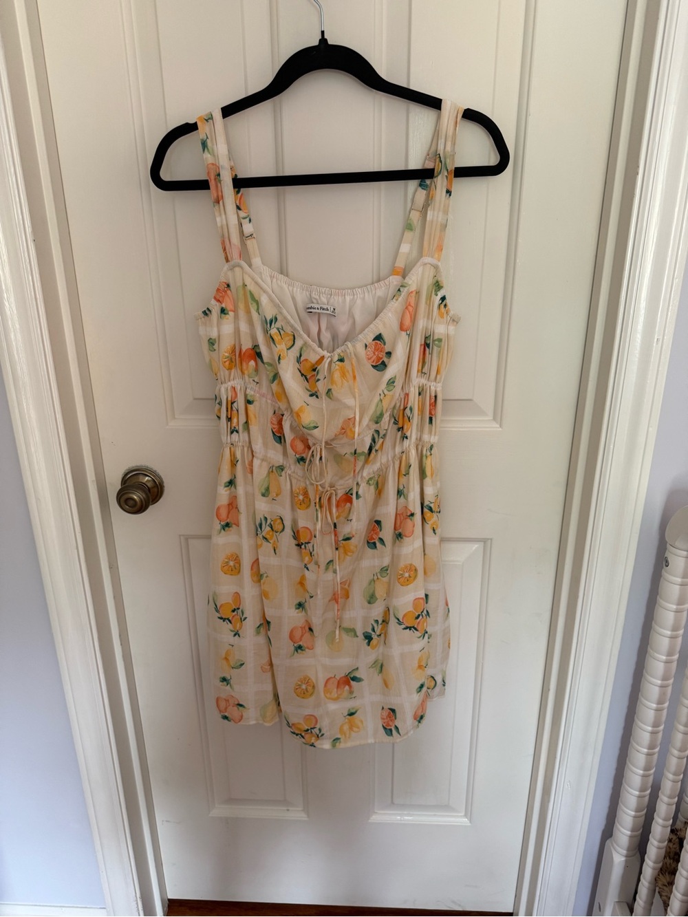Abercrombie Lightweight Cream Peach print Dress